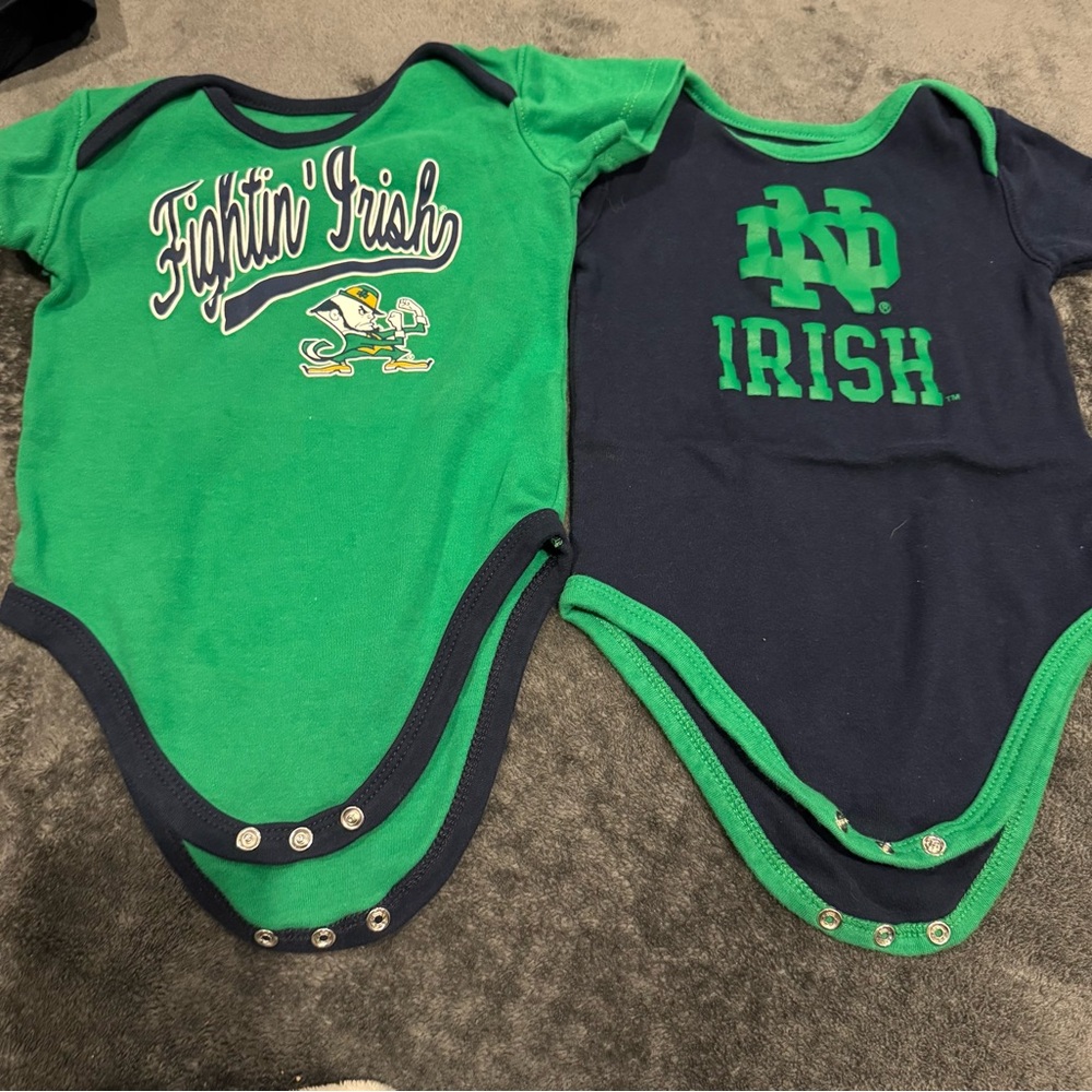 Green and Blue Bodysuits for Notre Dame Fans